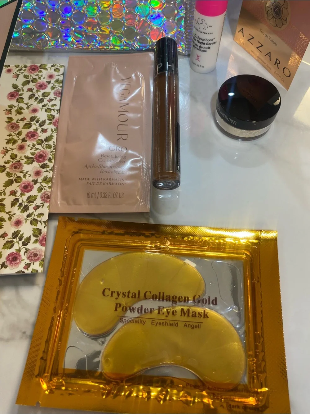Gucci Self Care/Care Package #4 Drunk Elephant & Gold Eye Mask Gift Set